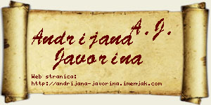 Andrijana Javorina vizit kartica